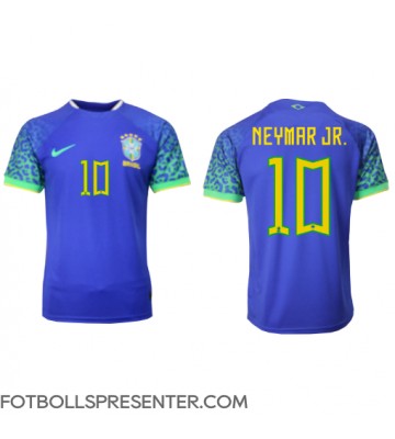 Brasilien Neymar Jr #10 Borta Matchtröja VM 2022 Kortärmad
